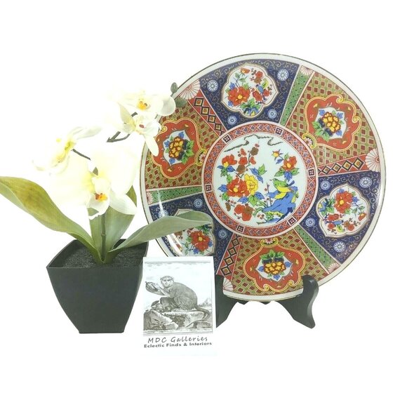 Asian Plate 10" Chop Marked on Back Original Japan Decal - Picture 5 of 8